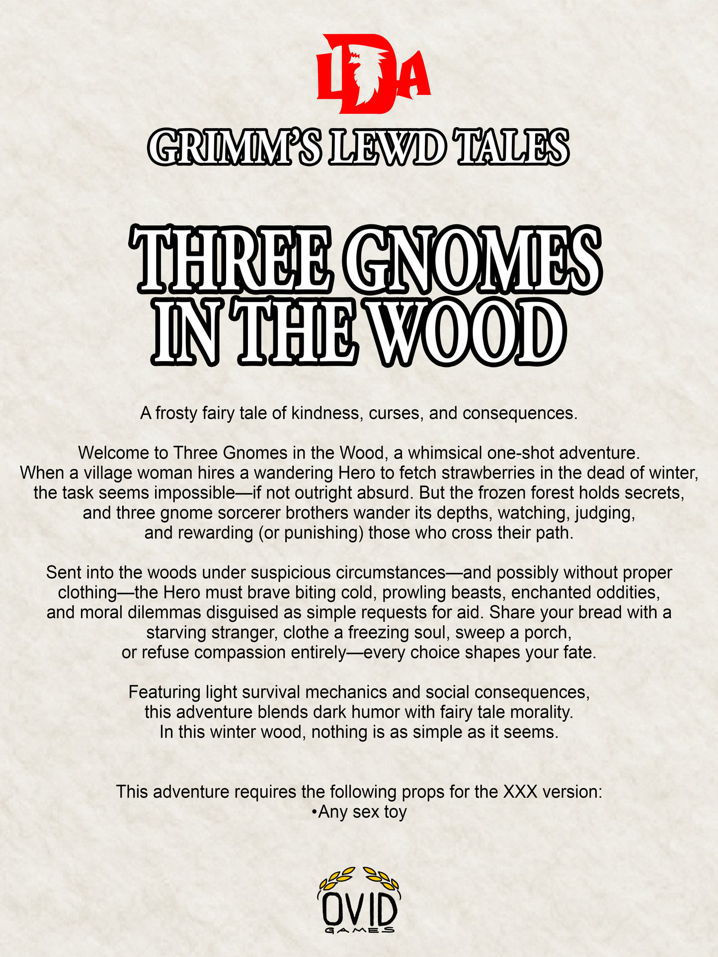 Grimm's Lewd Tales: Three Gnomes in the Wood
