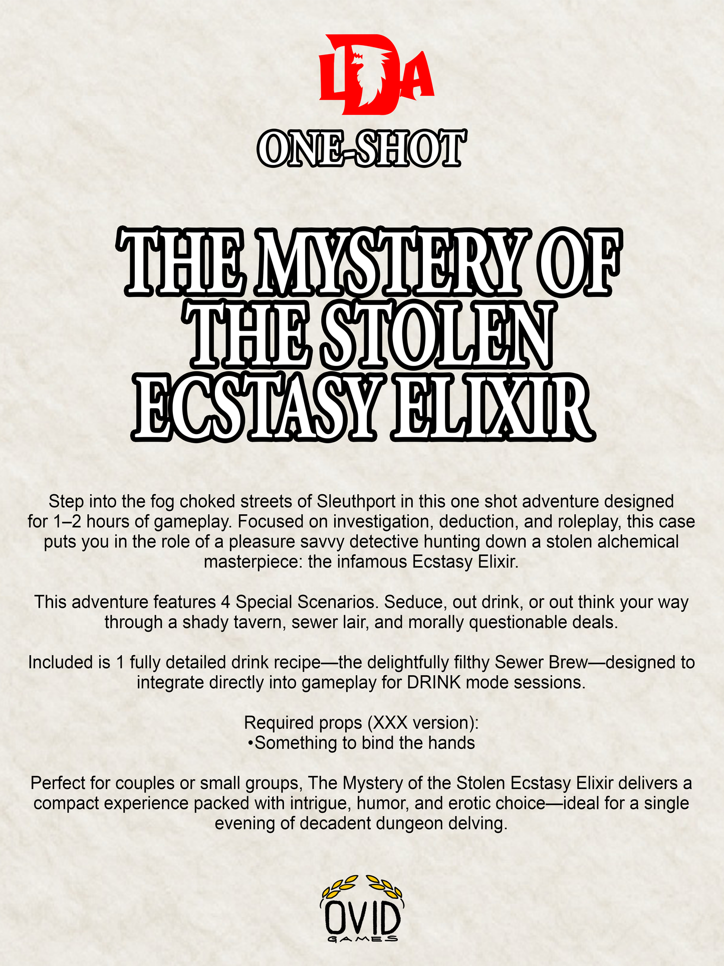 The Mystery of the Stolen Ecstasy Elixir